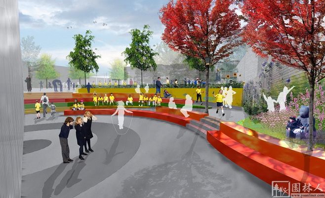 动静皆宜 英国伦敦伊曼纽尔CE小学动态运动场景观设计解析